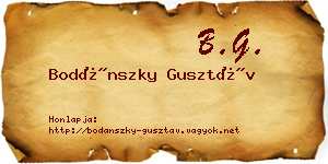 Bodánszky Gusztáv névjegykártya
