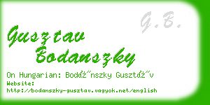 gusztav bodanszky business card